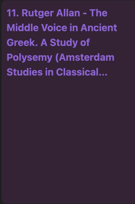 Cover of The Middle Voice in Ancient Greek: A Study of Polysemy