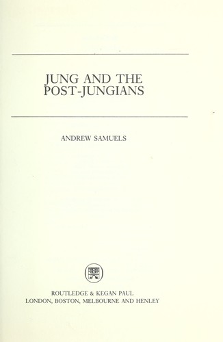 Cover of Jung and the Post-Jungians