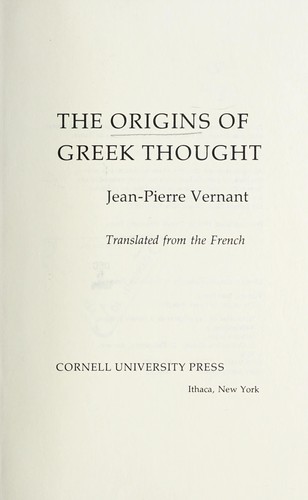 Cover of The Origins of Greek Thought
